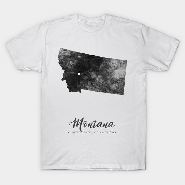 Montana state map T-Shirt by StudioGrafiikka